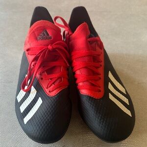 Adidas Red and Black Soccer Shoes with White Accents